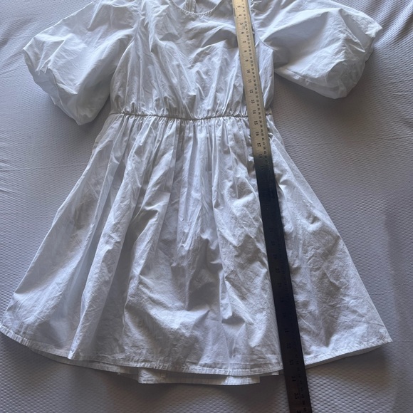 Madewell Elegant White Puffed Sleeve Dress Cotton - Picture 5 of 8